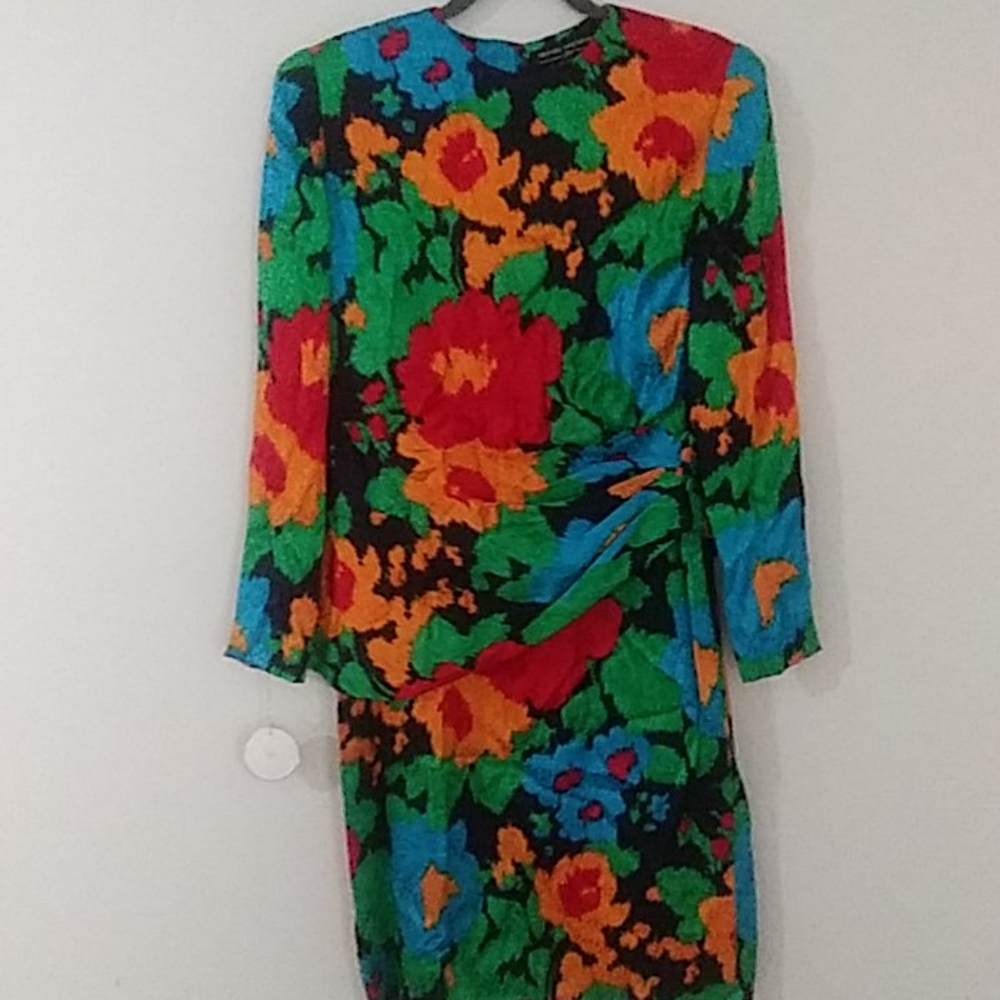 Wayne Kastning for Helga  Floral Dress Vintage Long Sleeves Rare - Picture 2 of 15